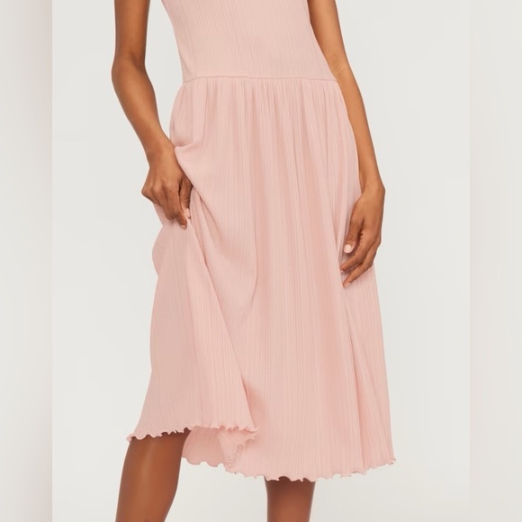 NWT Everlane The Rib Soft Knit Scoop Neck Sleeveless Tank Dress Petal Pink Large - Picture 2 of 16